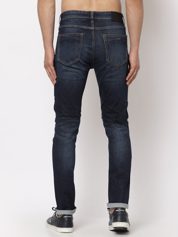 Redtape Classic Skinny Jeans For Men Dark Blue
