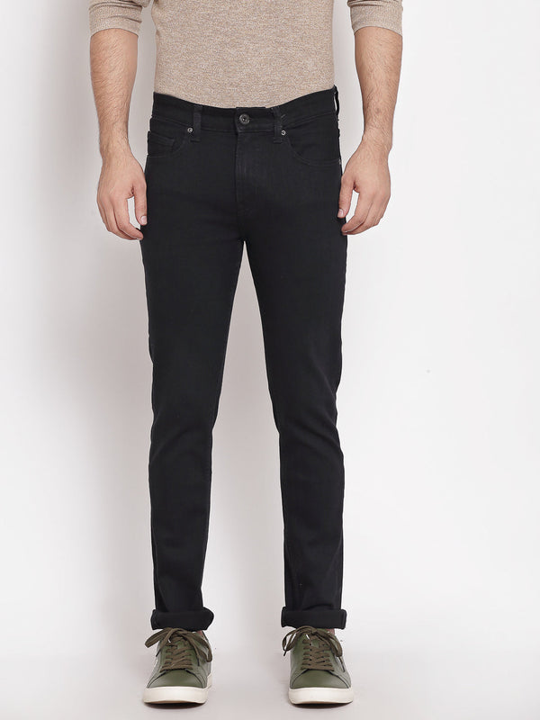 redtape Classic Skinny Jeans for Men Jet Black