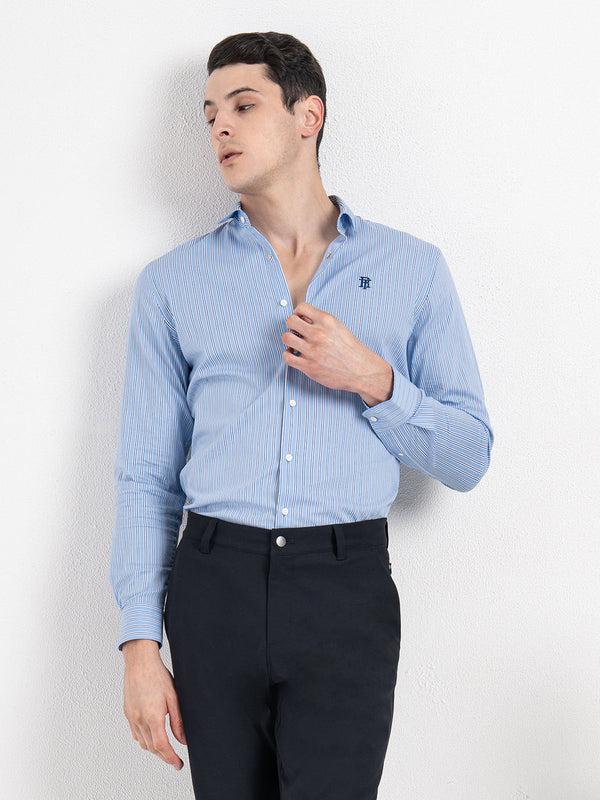 Redtape Classic Striped Shirt For Men Denim Blue
