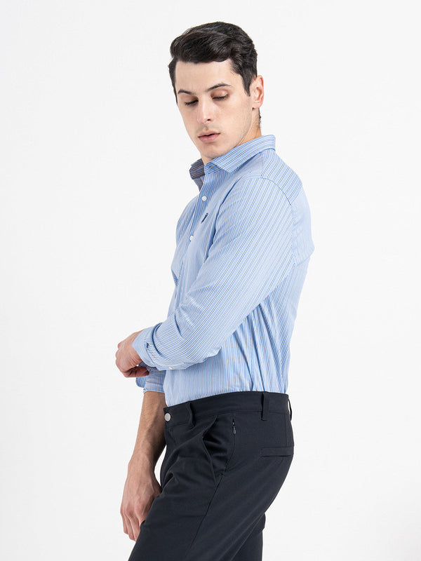 Redtape Classic Striped Shirt For Men Denim Blue