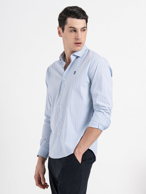 Redtape Classic Striped Shirt For Men Light Blue