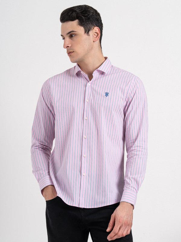 Redtape Classic Striped Shirt For Men Pink