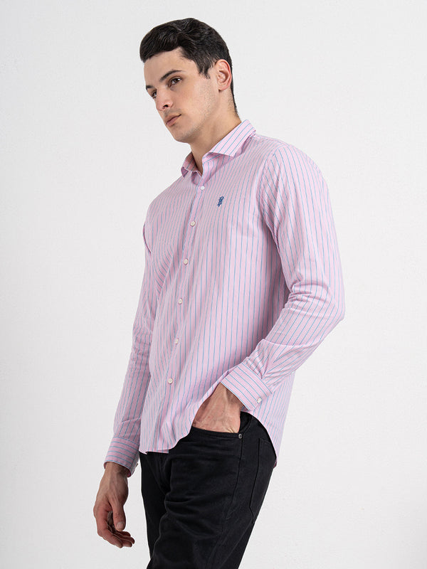 Redtape Classic Striped Shirt For Men Pink