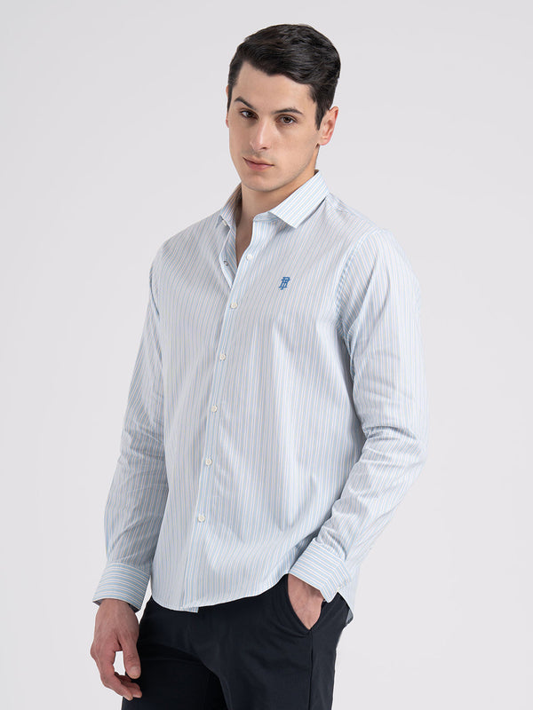 Redtape Classic Striped Shirt For Men Sky Blue