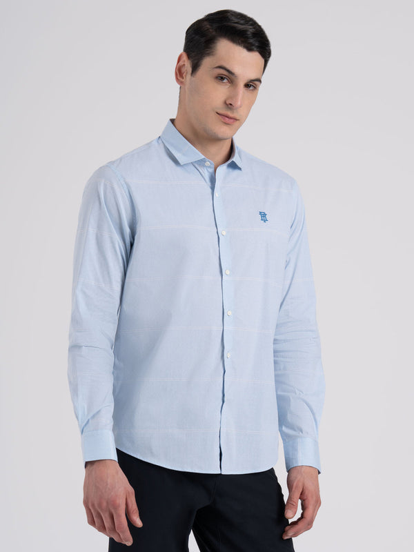 Redtape Classic Striped Shirt For Men Sky Blue