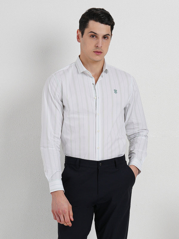 Redtape Classic Striped Shirt For Men White
