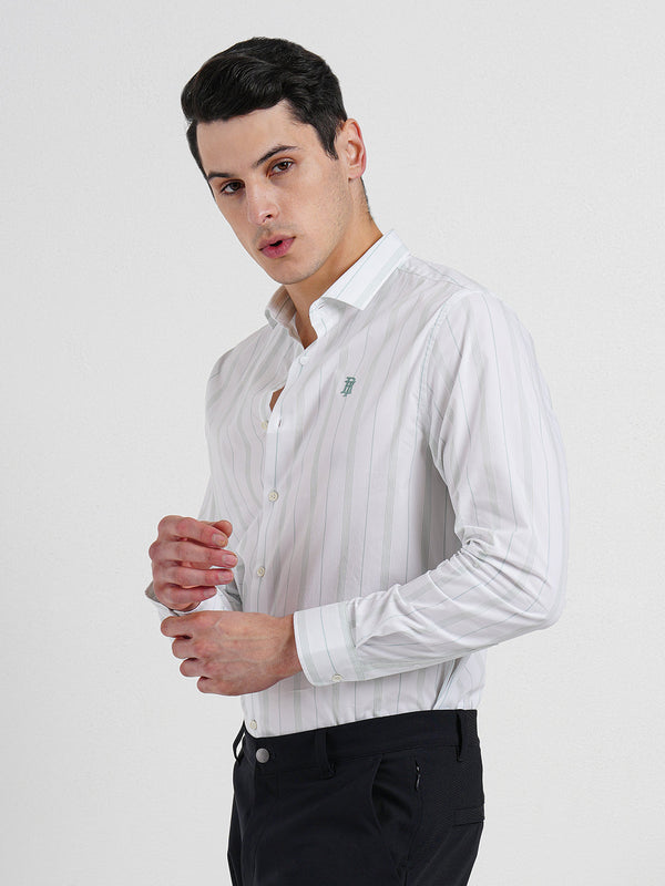 Redtape Classic Striped Shirt For Men White