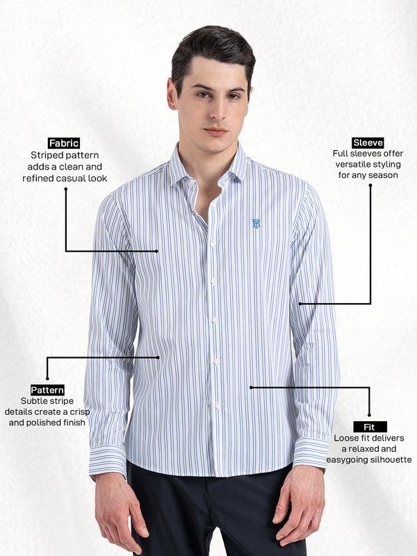 Redtape Classic Striped Shirt For Men White