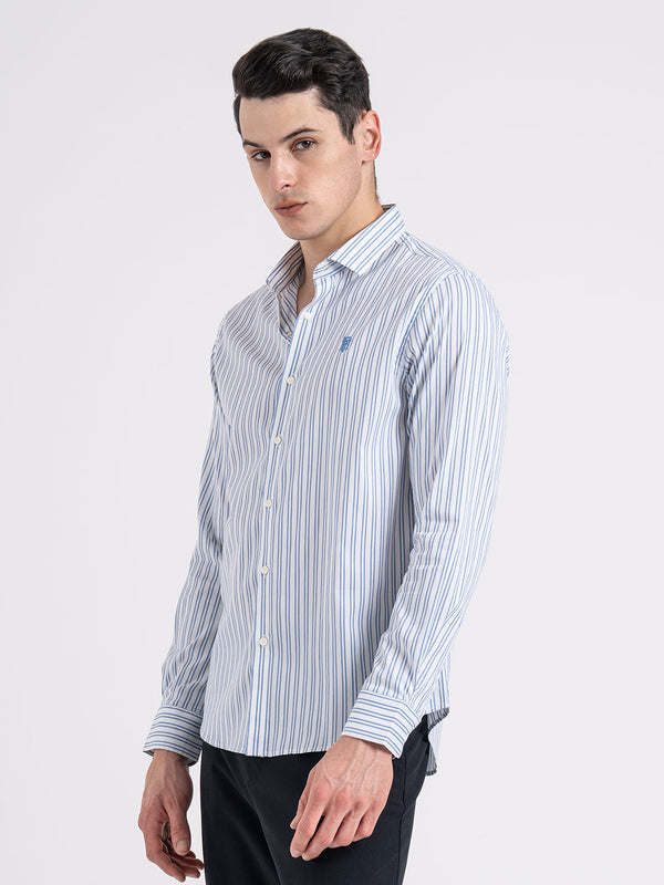 Redtape Classic Striped Shirt For Men White