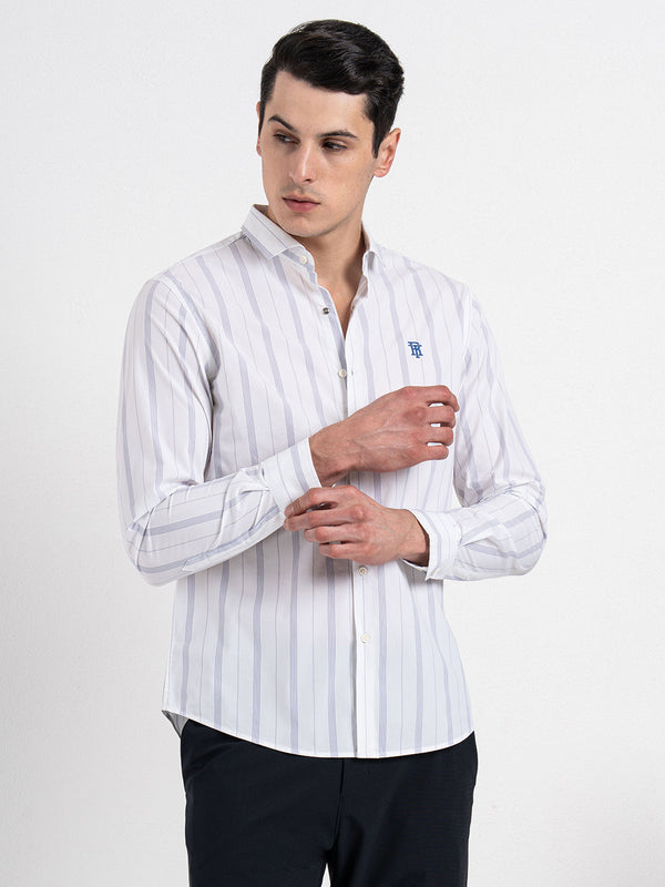 Redtape Classic Striped Shirt For Men White