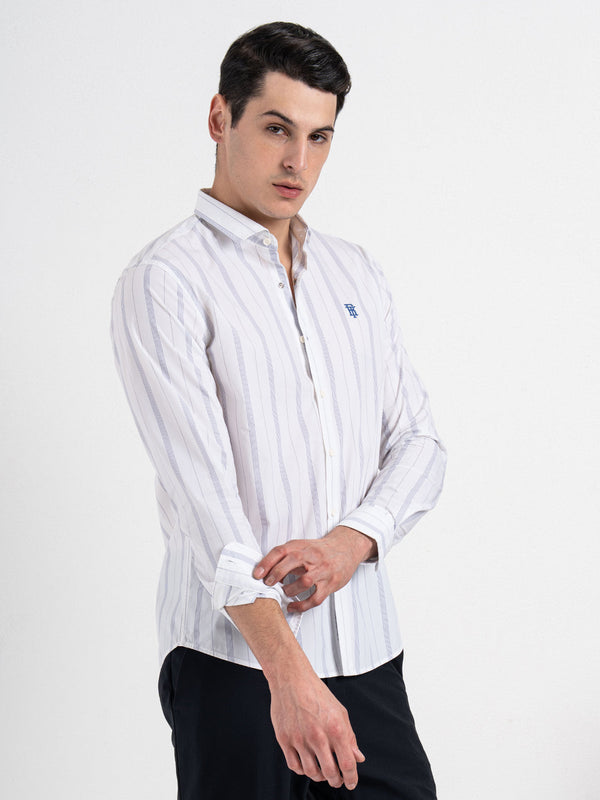 Redtape Classic Striped Shirt For Men White