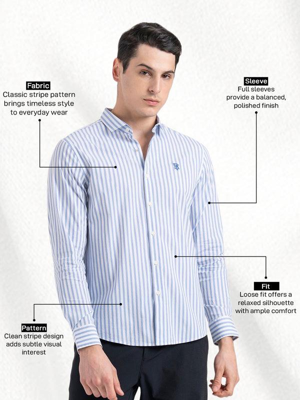 Redtape Classic Striped Shirt For Men White