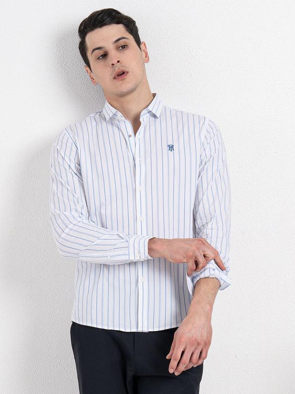 Redtape Classic Striped Shirt For Men White