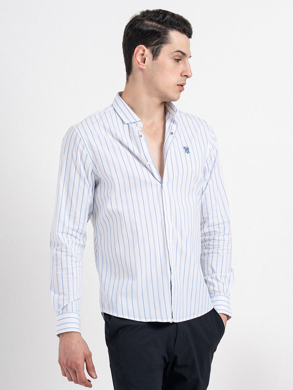 Redtape Classic Striped Shirt For Men White