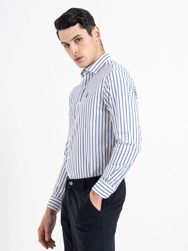 Redtape Classic Striped Shirt For Men White