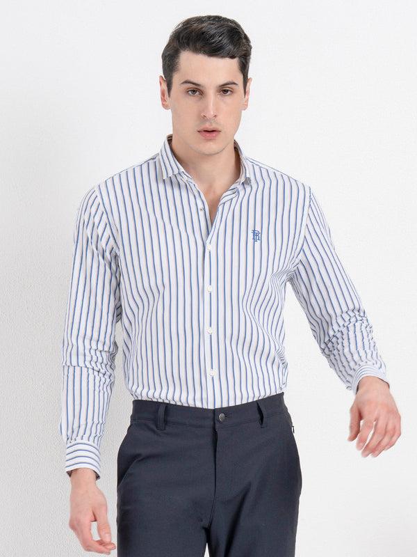 redtape Classic Striped Shirt for Men White