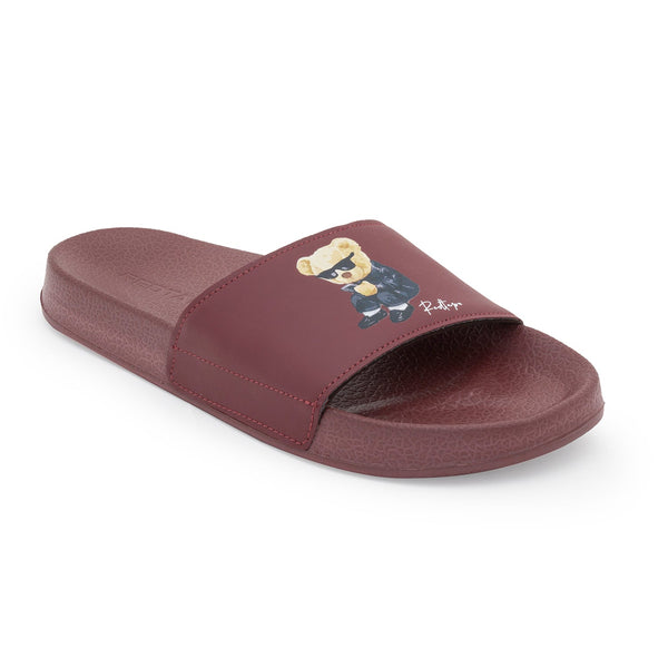 redtape Flip-Flop Sliders for Women Burgundy