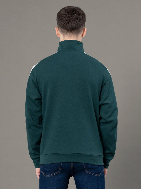 Redtape Half Zip Sweatshirt For Men Dark Green