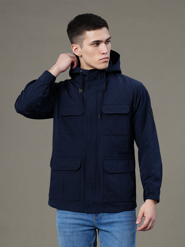 redtape Hooded Four Pocket Jacket for Men Navy