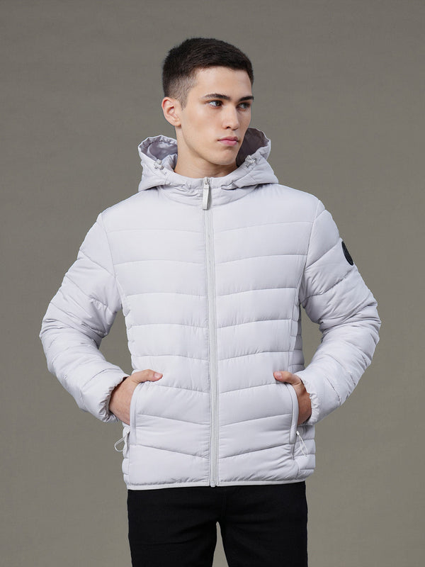 redtape Hooded Jacket for Men Light Grey