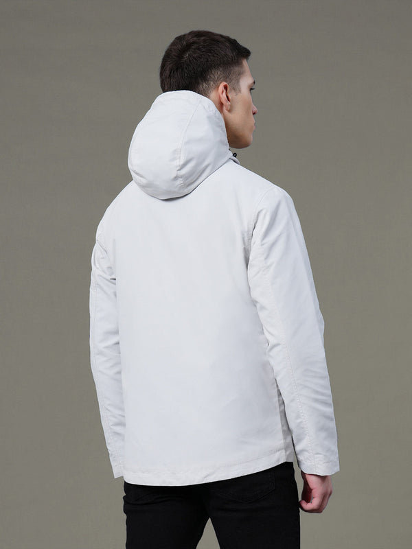 Redtape Hooded Light Jacket For Men Ice Grey