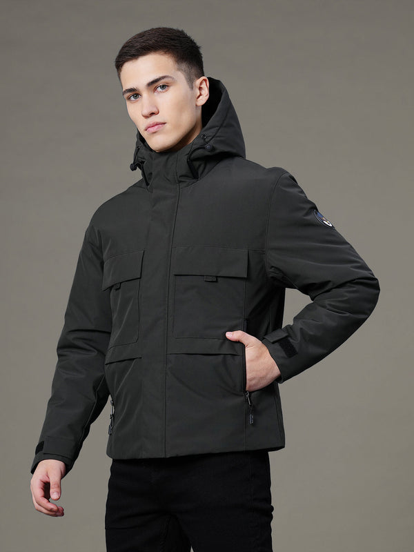 Redtape Hooded Padded Jacket For Men Olive