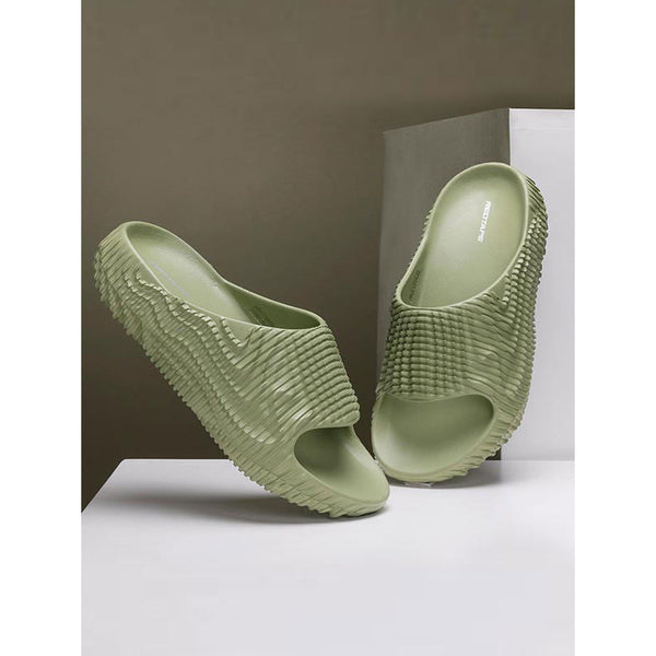 redtape Light Olive Sliders For Men Olive