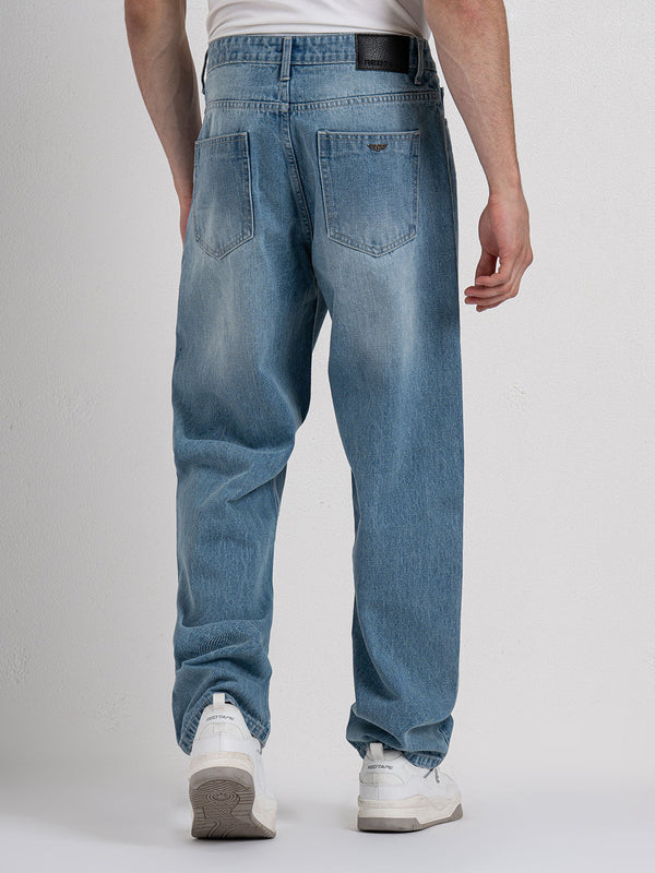 Redtape Men's Baggy Fit Jeans Light Blue