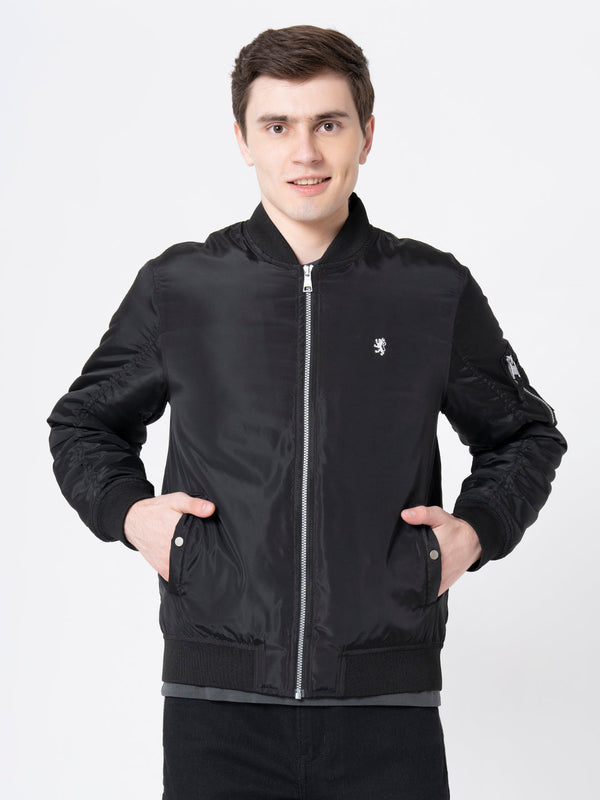 Redtape Men's Black Solid Jacket Black