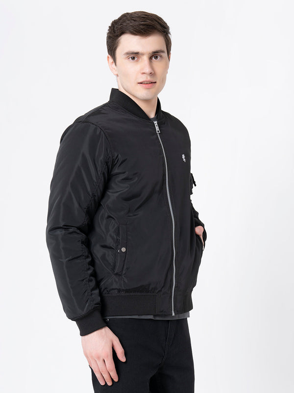 Redtape Men's Black Solid Jacket Black