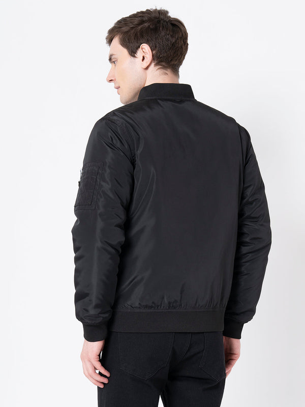 Redtape Men's Black Solid Jacket Black