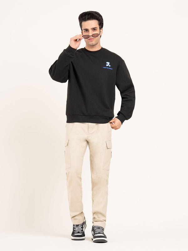 redtape Men’s Casual Graphic Sweatshirt Black