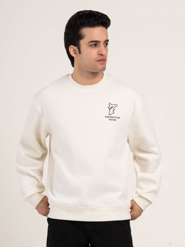 Redtape Men’s Casual Graphic Sweatshirt Off White