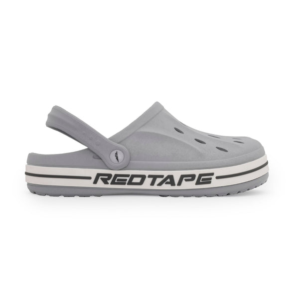 Redtape Men's Clogs Sliders Light Grey
