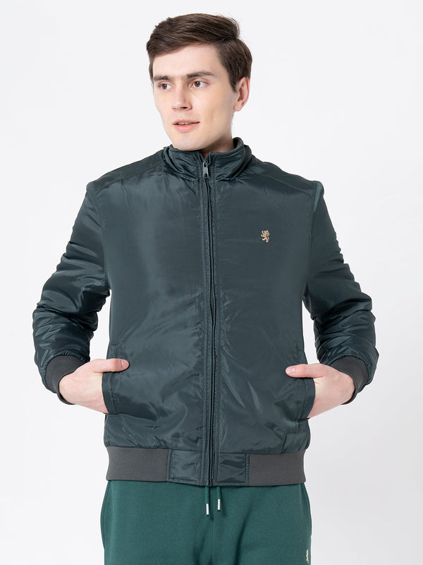 redtape Men's Dark Green Solid Jacket Dark Green
