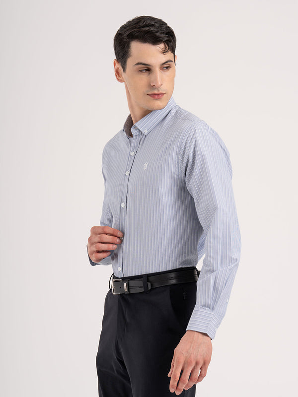 Redtape Men’s Full Sleeve Striped Shirt Dark Blue