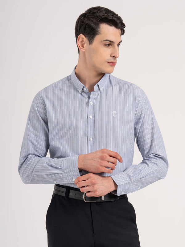 redtape Men’s Full Sleeve Striped Shirt Dark Blue