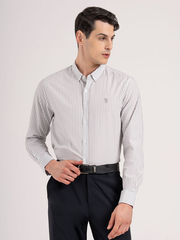 redtape Men’s Full Sleeve Striped Shirt Grey