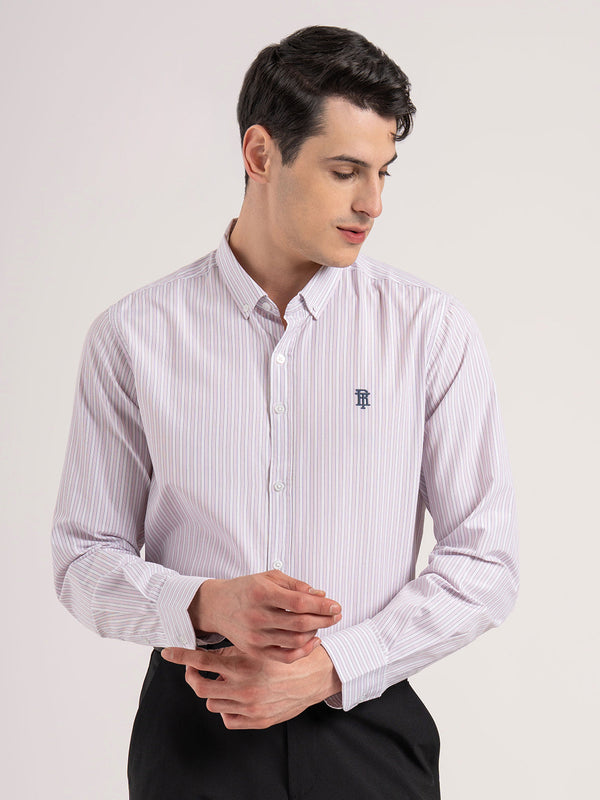 Redtape Men’s Full Sleeve Striped Shirt Pink