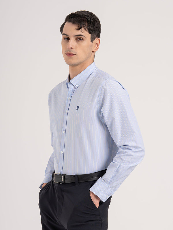 Redtape Men’s Full Sleeve Striped Shirt Sky Blue