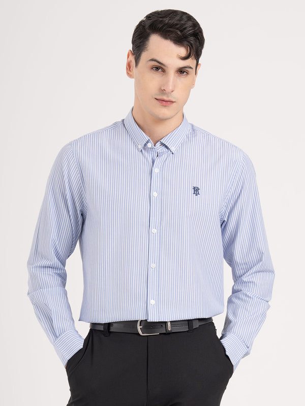 redtape Men’s Full Sleeve Striped Shirt Slate Blue