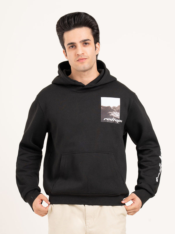 Redtape Men’s Graphic Hoodie Black