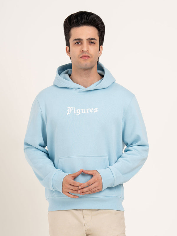 Redtape Men’s Graphic Hoodie Light Blue