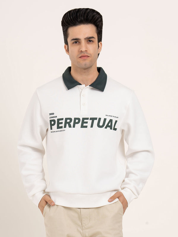 Redtape Men’s Graphic Print Sweatshirt Off White