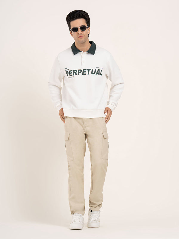 Redtape Men’s Graphic Print Sweatshirt Off White