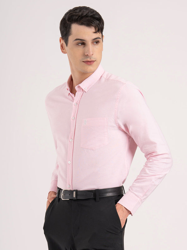 Redtape Men’s Solid Oxford Shirt Pink