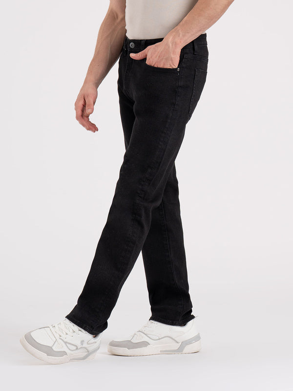 Redtape Men’s Straight Fit Denim Jeans Black