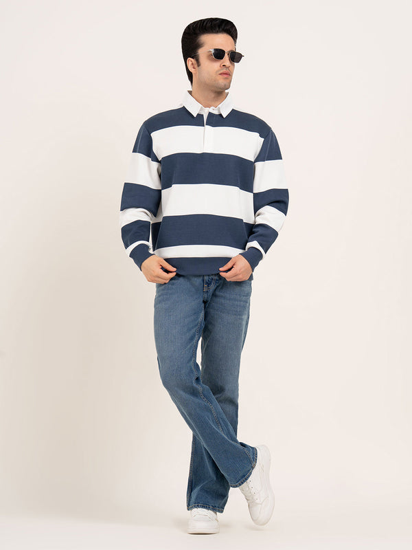 Redtape Men’s Striped Sweatshirt Blue White