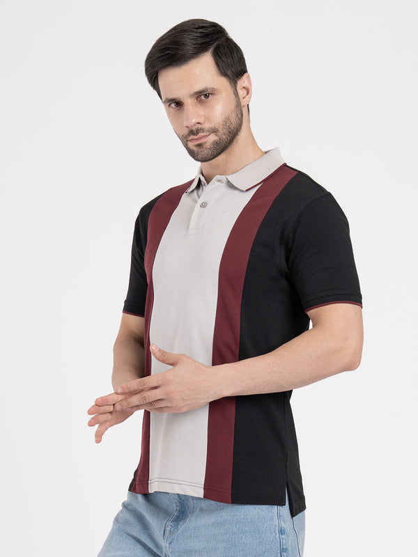 Redtape Mens Cut & Sew Polo T-Shirt Black