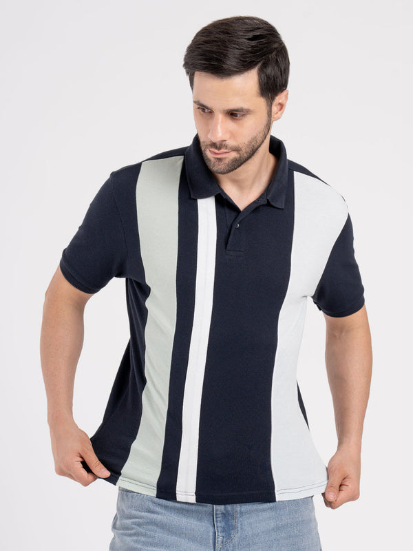Redtape Mens Cut & Sew Polo T-Shirt Navy